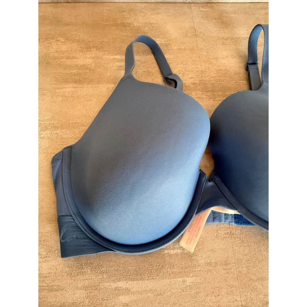 PINK Victoria's Secret Full Coverage Bra Blue Adjustable Straps 